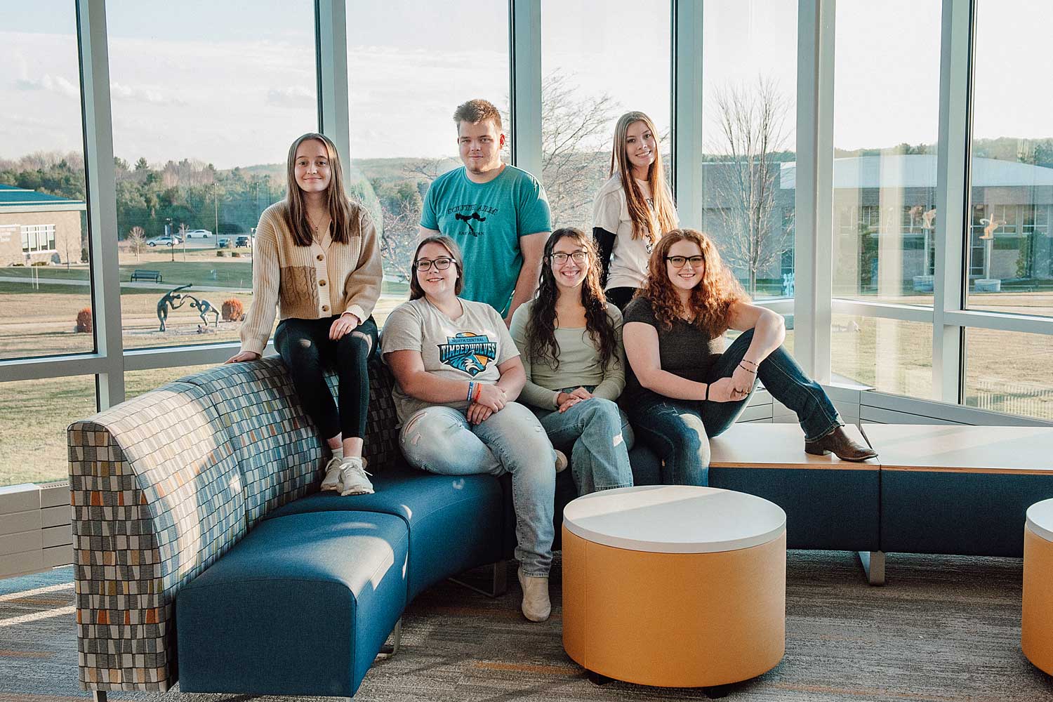 Tip of the Mitt students posing on campus