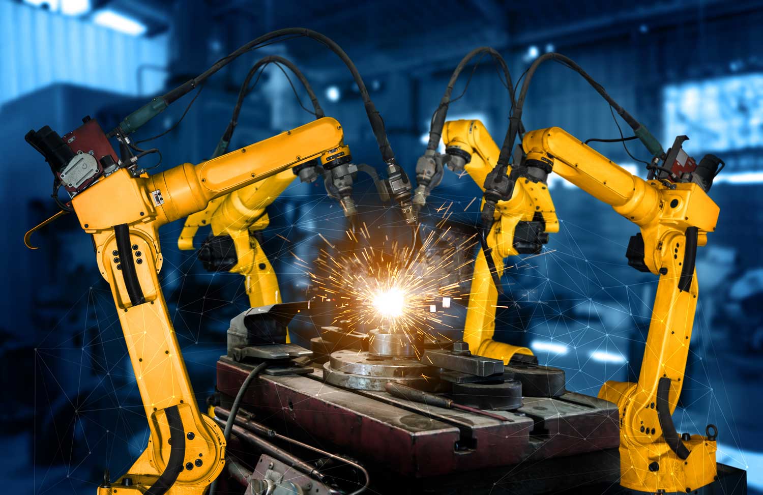 Robotic welding arm at work